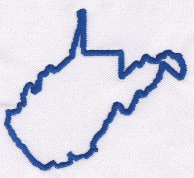Embroidery Design: West Virginia Outline3.24" x 3.61"