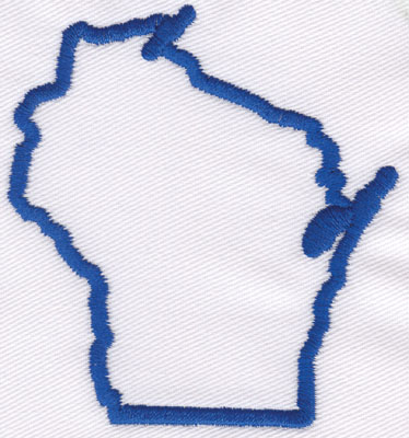 Embroidery Design: Wisconsin Outline3.02" x 2.76"