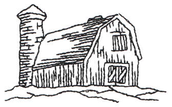 Embroidery Design: Barn - Outline3.03" x 1.87"