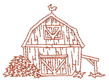 Embroidery Design: Barn Front - Outline3.19" x 2.32"
