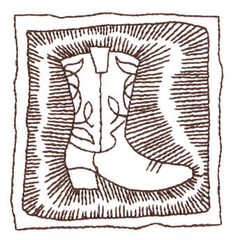 Embroidery Design: Cowboy Boot In Border - Outline2.90" x 2.98"
