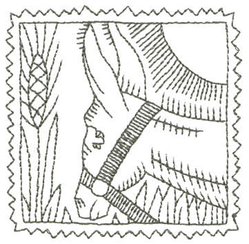 Embroidery Design: Donkey - Outline3.26" x 3.24"