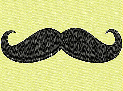 Embroidery Design: Mustache A large 4.01w X 1.17h