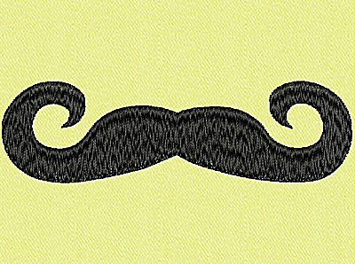 Embroidery Design: Mustache E large 4.00w X 1.17h