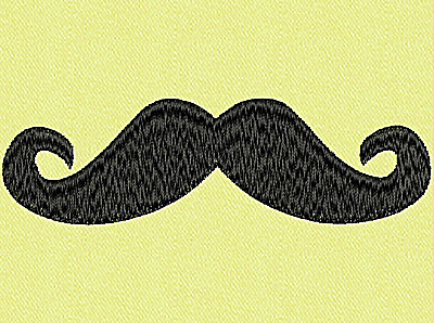 Embroidery Design: Mustache F large 4.00w X 1.19h