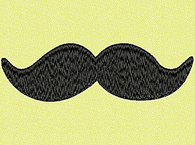 Embroidery Design: Mustache G large 4.00w X 1.23h
