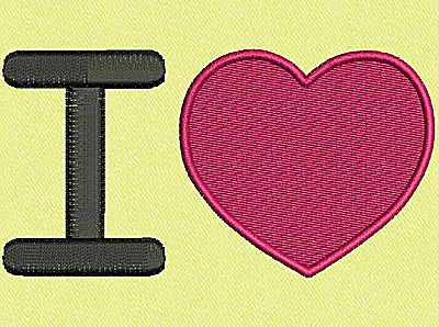 Embroidery Design: I love (heart) large 3.98w X 2.11h