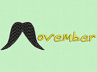 Embroidery Design: Movember 4.54w X 1.34h
