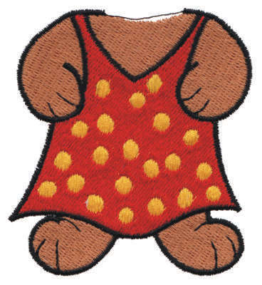 Embroidery Design: Bear Body in a Dress2.70" x 3.11"