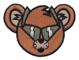 Embroidery Design: Bear Head Wearing Sunglasses2.21" x 1.65"