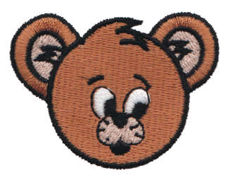 Embroidery Design: Suprised Bear Head2.24" x 1.69"