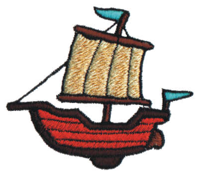 Embroidery Design: Sailing Ship2.99" x 2.65"