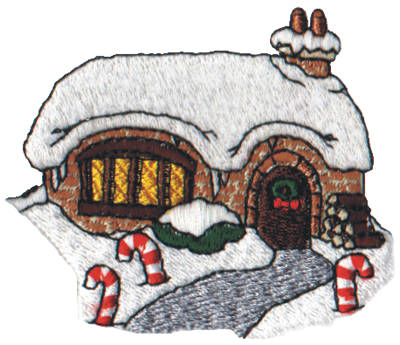 Embroidery Design: Snow Globe Cottage3.06" x 2.55"