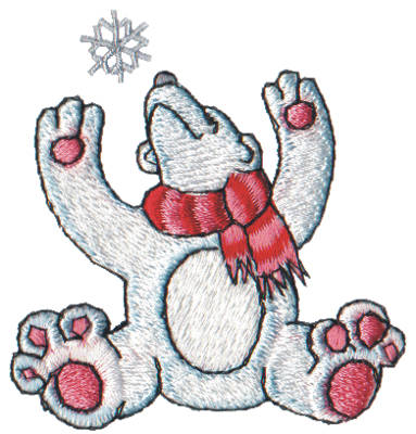 Embroidery Design: Snow Globe Polar Bear2.50" x 2.63"