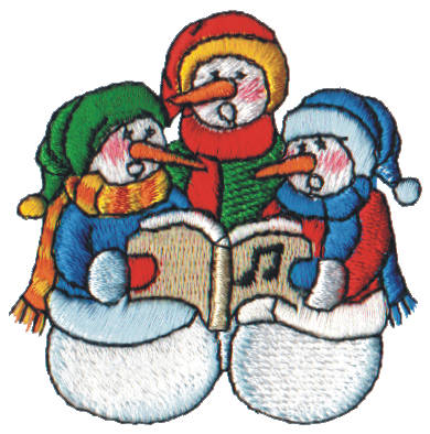 Embroidery Design: Snow Globe Snowmen Carolers2.55" x 2.54"