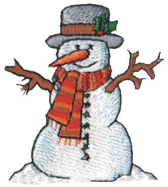 Embroidery Design: Snow Globe Classic Snowman2.13" x 2.33"