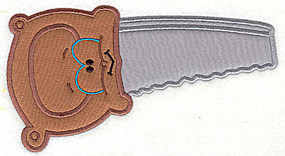 Embroidery Design: Funny Tool Saw double applique 6.76w X 3.70h