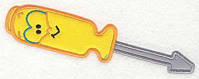 Embroidery Design: Funny Tool Screwdriver double applique 6.73w X 2.41h