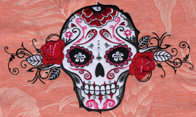 Embroidery Design: Sugar Skull11.7w X 6.93h