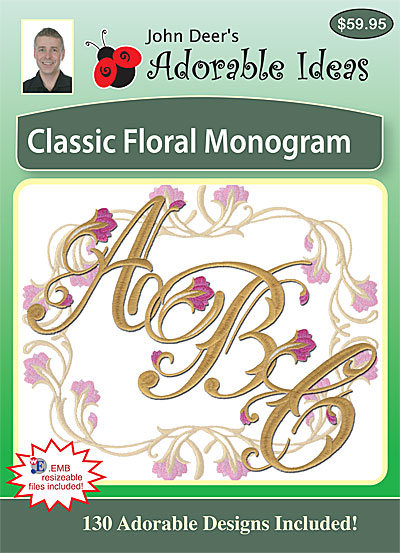 Embroidery Design: Classic Floral Monogram