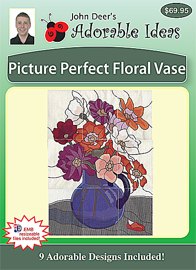 Embroidery Design: Picture Perfect Floral Vase