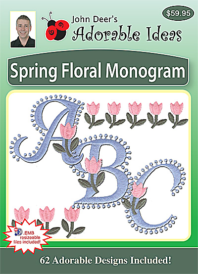 Embroidery Design: Spring Floral Monogram