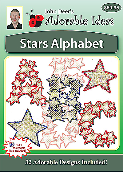Embroidery Design: Stars Alphabet