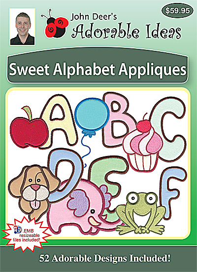 Embroidery Design: Sweet Alphabet Appliques