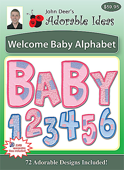 Embroidery Design: Welcome Baby Alphabet