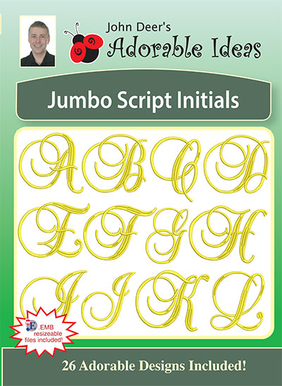 Embroidery Design: Jumbo Script Initials