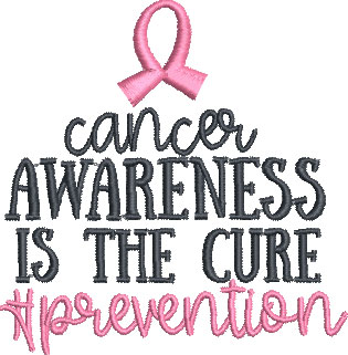 cancer awareness saying embroidery design