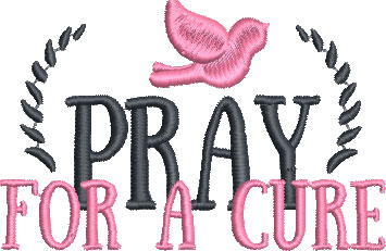 pray for a cure embroidery design