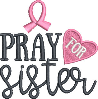 pray for sister embroidery design