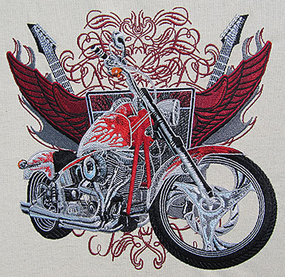 Custom Chopper embroidery design