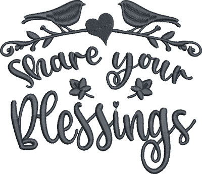 share your blessing embroidery design
