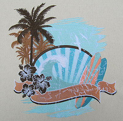 Vintage Surf embroidery design