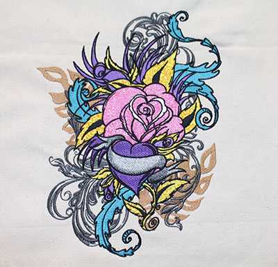 love and roses jumbo embroidery design