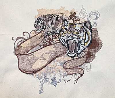Fashion Tigers embroidery design