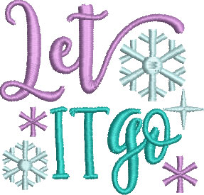 Let It Go TP embroidery design