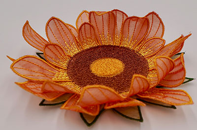 3d flower coaster project embroidery design