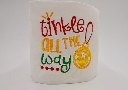 Finished Machine Embroidery on Toilet Paper