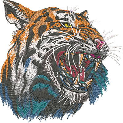 roaring tiger embroidery design
