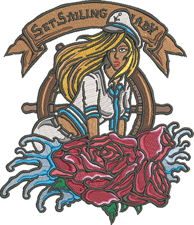 sailor girl embroidery design