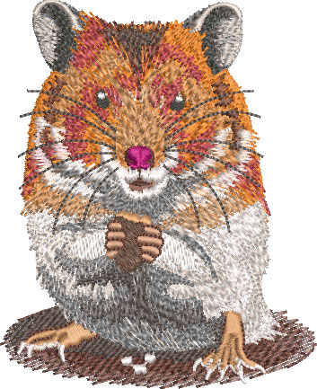 Hamster embroidery design