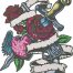 rose and dagger tattoo embroidery design