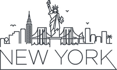 new york city skyline embroidery design