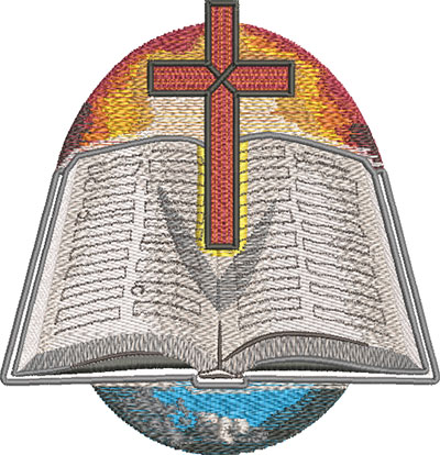 floating bible embroidery design