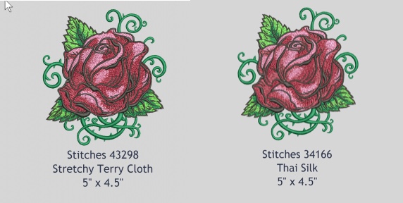 rose design fabric assist