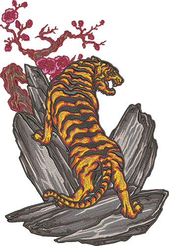 japanese tiger embroidery design