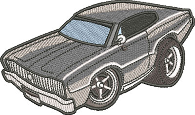 drudge charging car embroidery design